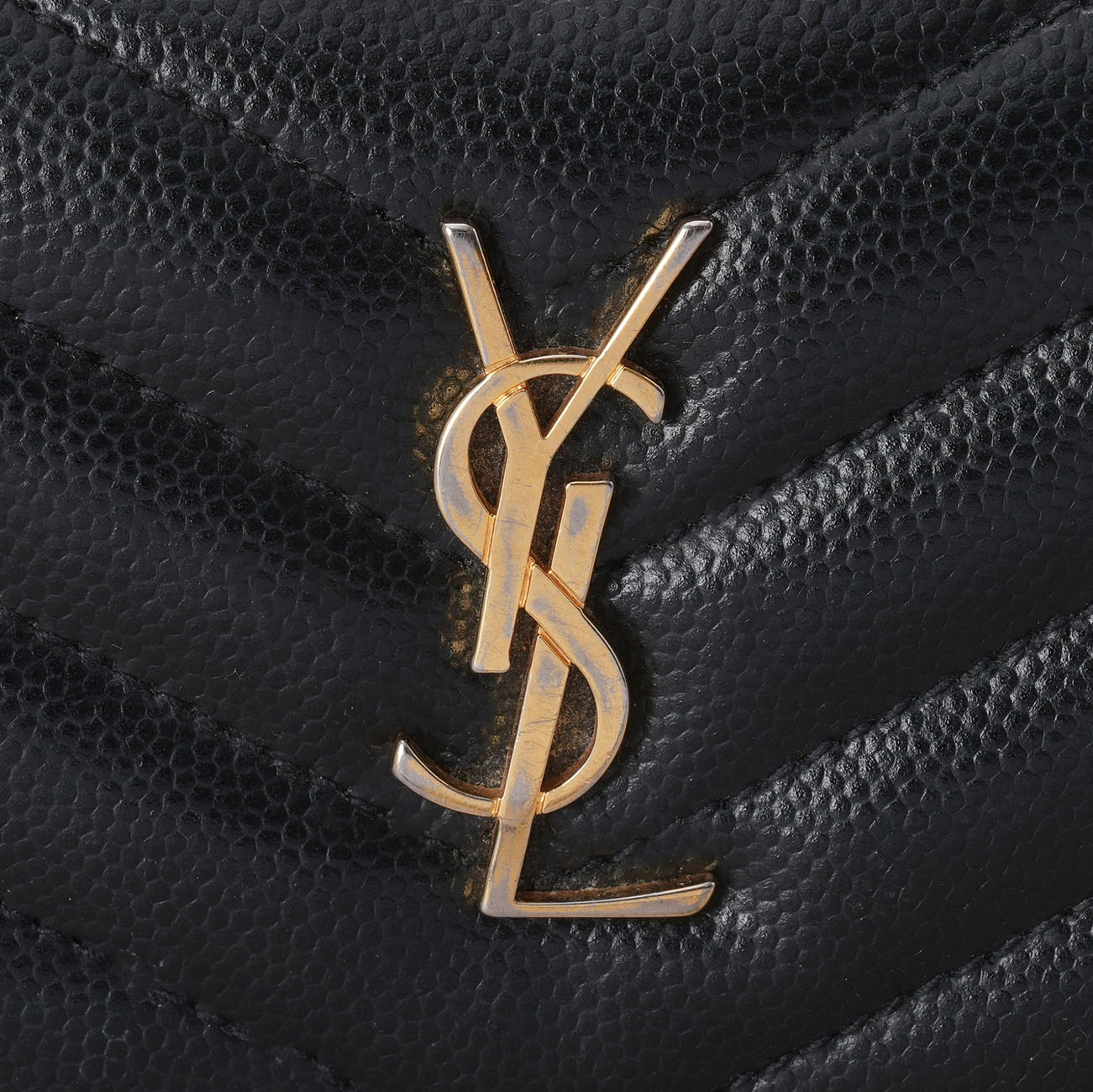 YVES SAINT LAURENT(USED)생로랑 모노그램 쉐브론 카드지갑